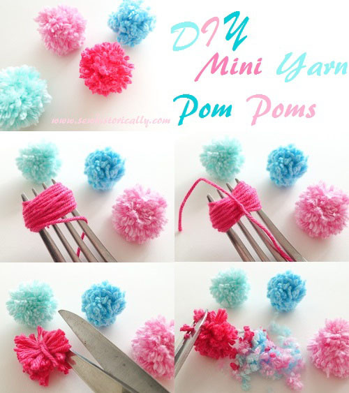 Best ideas about DIY Pom Pom
. Save or Pin DIY Mini Yarn Pom Poms Sew Historically Now.