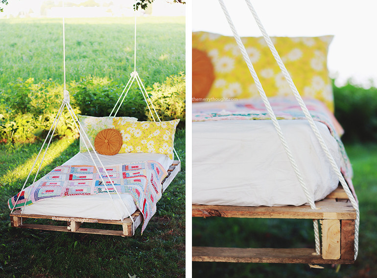 Best ideas about DIY Porch Swing Beds
. Save or Pin DIY Pallet Swing Bed The Merrythought Now.