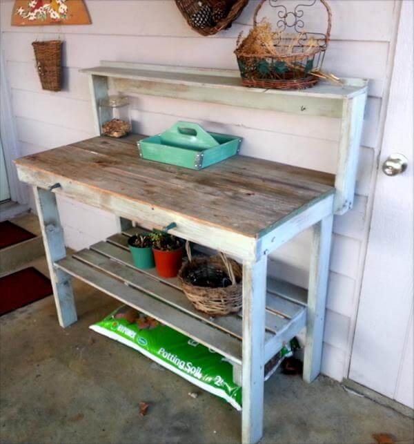 Best ideas about DIY Potting Bench From Pallets
. Save or Pin Rustic Pallet Potting Bench Now.