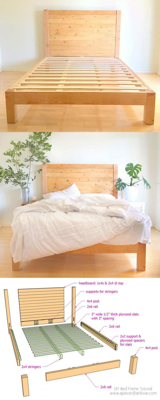 Best ideas about DIY Queen Bed Frame
. Save or Pin DIY Bed Frame and Wood Headboard Carpinteria Now.