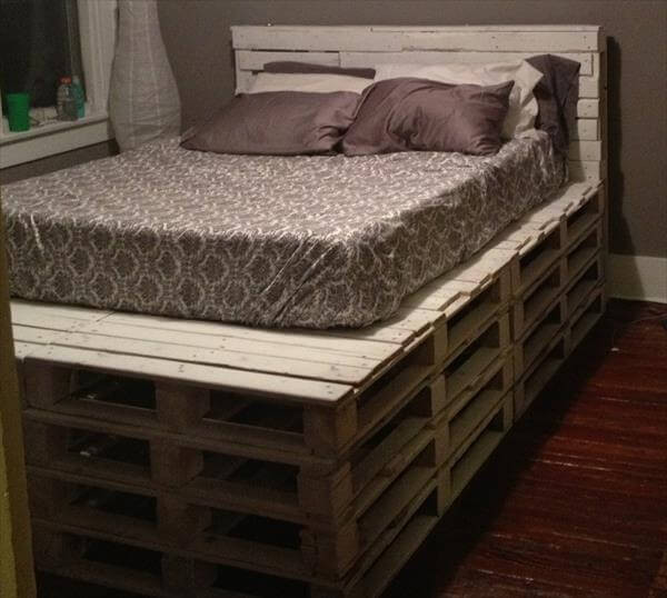 Best ideas about DIY Queen Bed Frame
. Save or Pin DIY Queen Size Pallet Bed With Headboard Now.