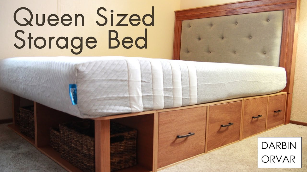 Best ideas about DIY Queen Size Bed Frame With Storage
. Save or Pin DIY Queen Storage Bed w Drawers Now.