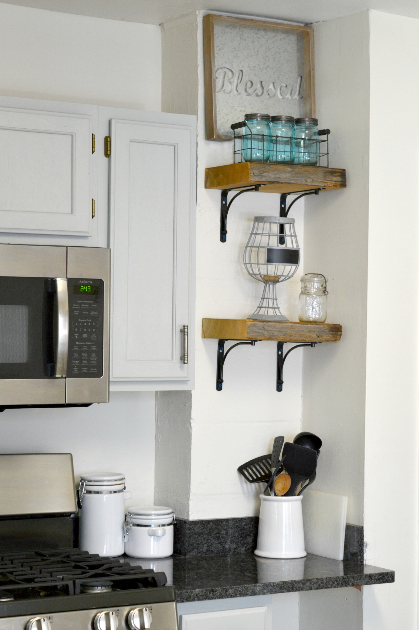 Best ideas about DIY Reclaimed Wood Shelf
. Save or Pin DIY Reclaimed Wood Kitchen Shelves H2OBungalow Now.