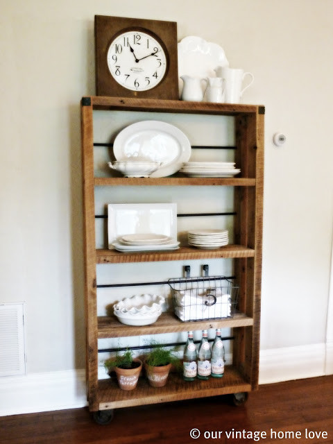 Best ideas about DIY Reclaimed Wood Shelf
. Save or Pin Reclaimed wood & pipe shelving unit on wheels Now.