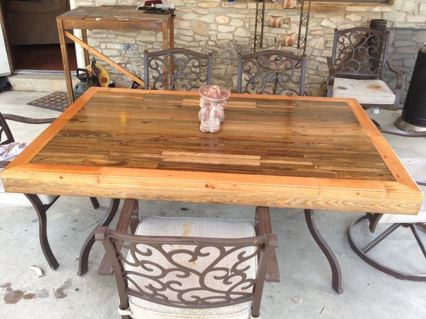 Best ideas about DIY Reclaimed Wood Table Top
. Save or Pin Patio Tabletop Made From Reclaimed Deck Wood Now.