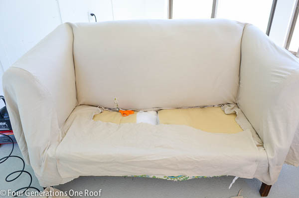 Best ideas about DIY Reupholster Couch
. Save or Pin How to reupholster a couch "no sew" Four Generations e Now.