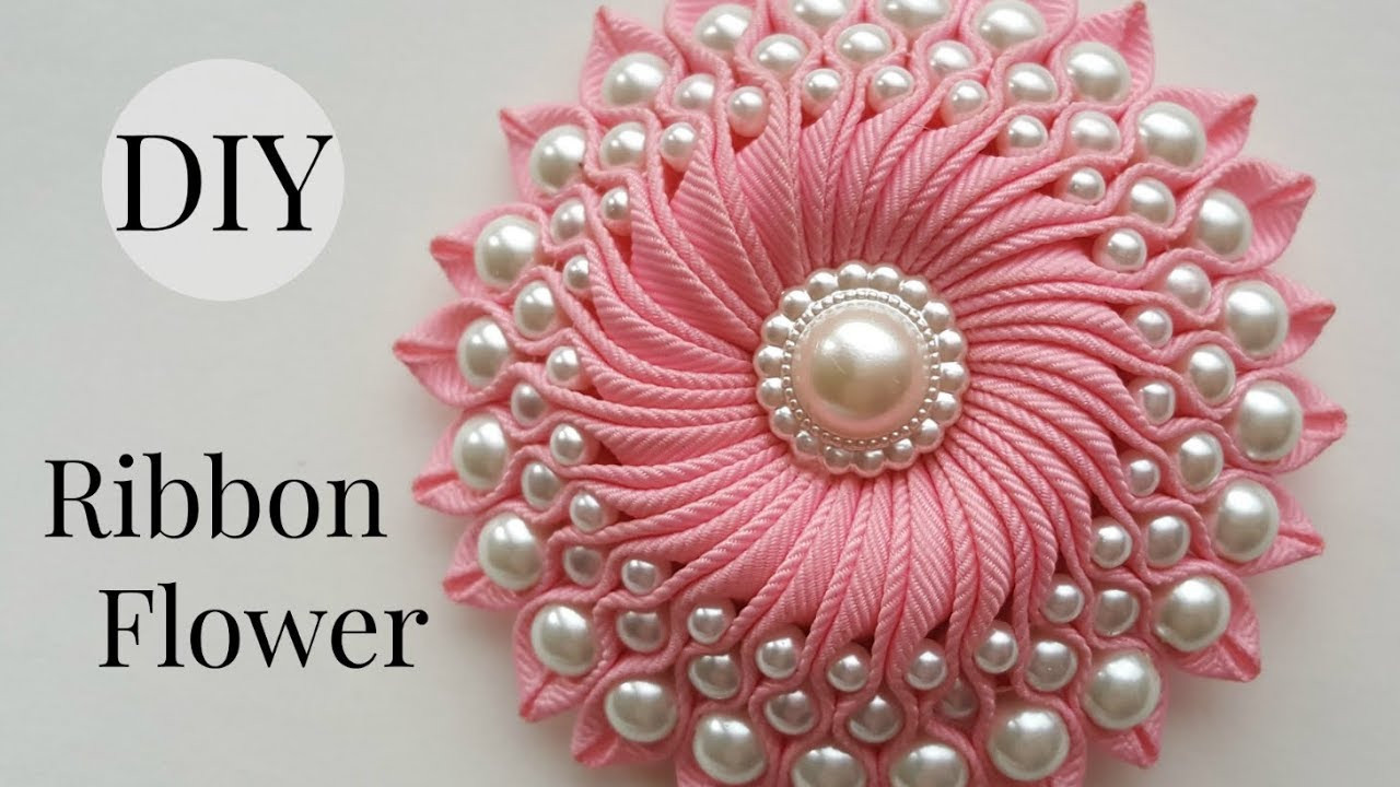 Best ideas about DIY Ribbon Flower
. Save or Pin DIY Ribbon flower with beads grosgrain flowers with beads Now.