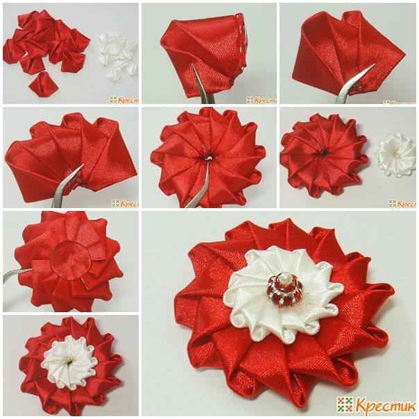 Best ideas about DIY Ribbon Flower
. Save or Pin DIY Make Bright Satin Ribbon Flower Now.