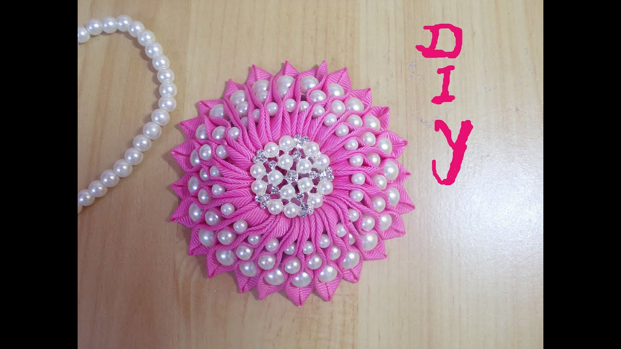 Best ideas about DIY Ribbon Flower
. Save or Pin DIY Ribbon flower with beads grosgrain flowers with beads Now.