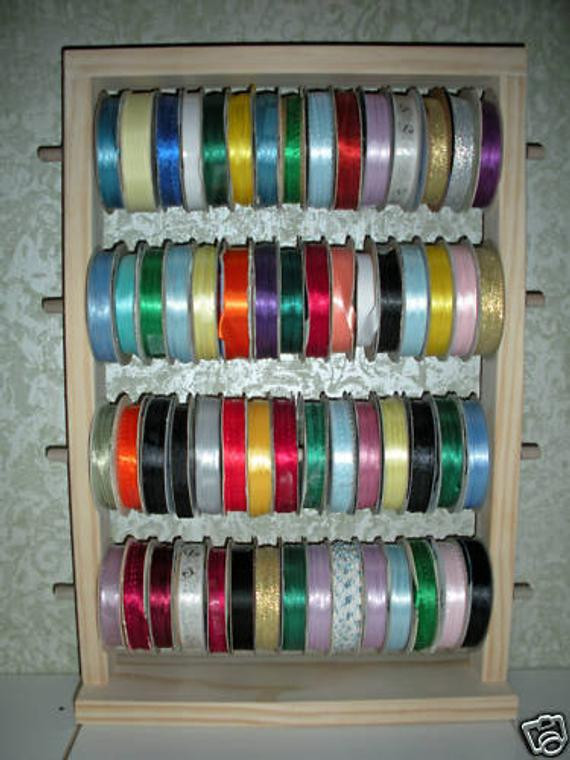 Best ideas about DIY Ribbon Organizer
. Save or Pin 50 Spool Wooden Ribbon Holder Ribbon Organizer by HandyHarry Now.