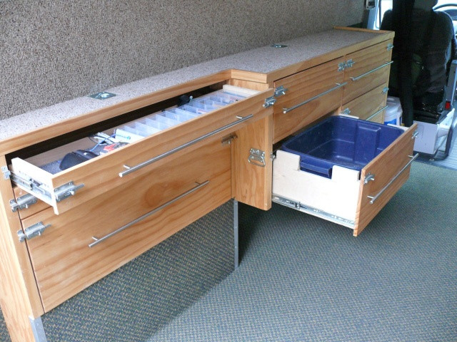 Best ideas about DIY Rv Cabinets
. Save or Pin DIY Sprinter van cabinet drawers Sprinter RV Now.