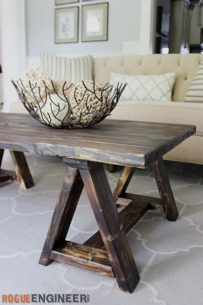 Best ideas about DIY Sawhorse Table
. Save or Pin Sawhorse Coffee Table Free DIY Plans  Rogue Engineer Now.