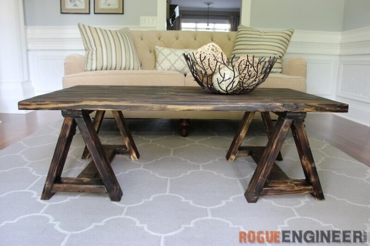 Best ideas about DIY Sawhorse Table
. Save or Pin Sawhorse Coffee Table Free DIY Plans  Rogue Engineer Now.