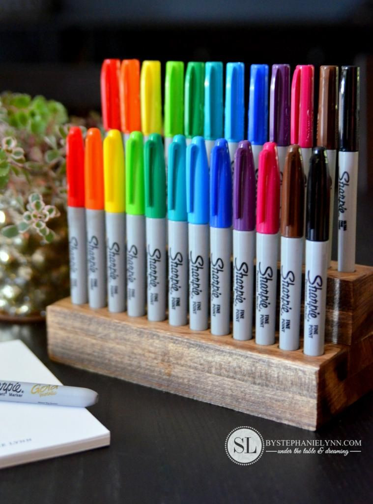 Best ideas about DIY School Supplies Organizer
. Save or Pin Wooden Sharpie Holder Now.