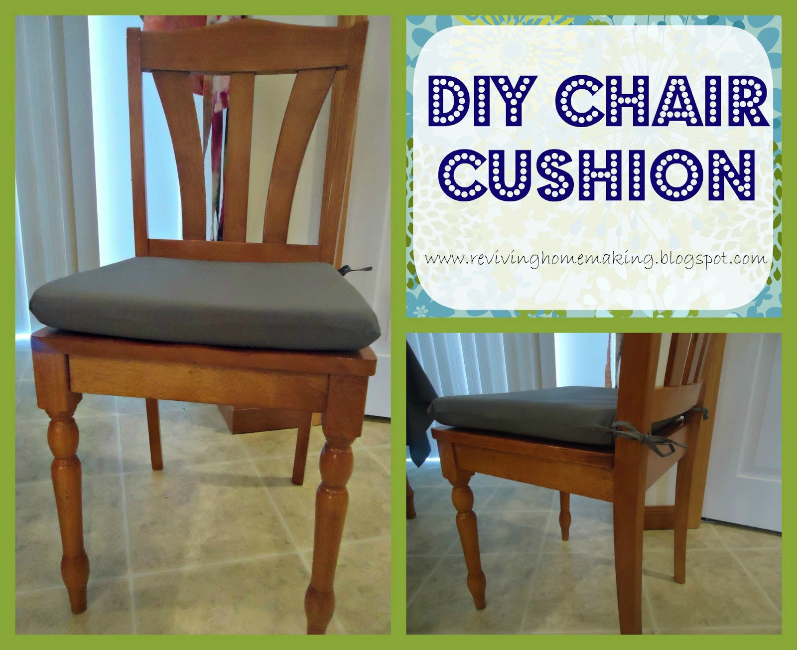 Best ideas about DIY Seat Cushion
. Save or Pin Reviving Homemaking DIY Chair Cushion Now.