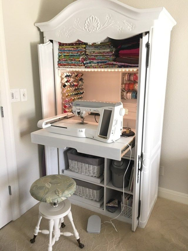 Best ideas about DIY Sewing Cabinet
. Save or Pin DIY Sewing Cabinet From An Old Media Armoire Now.