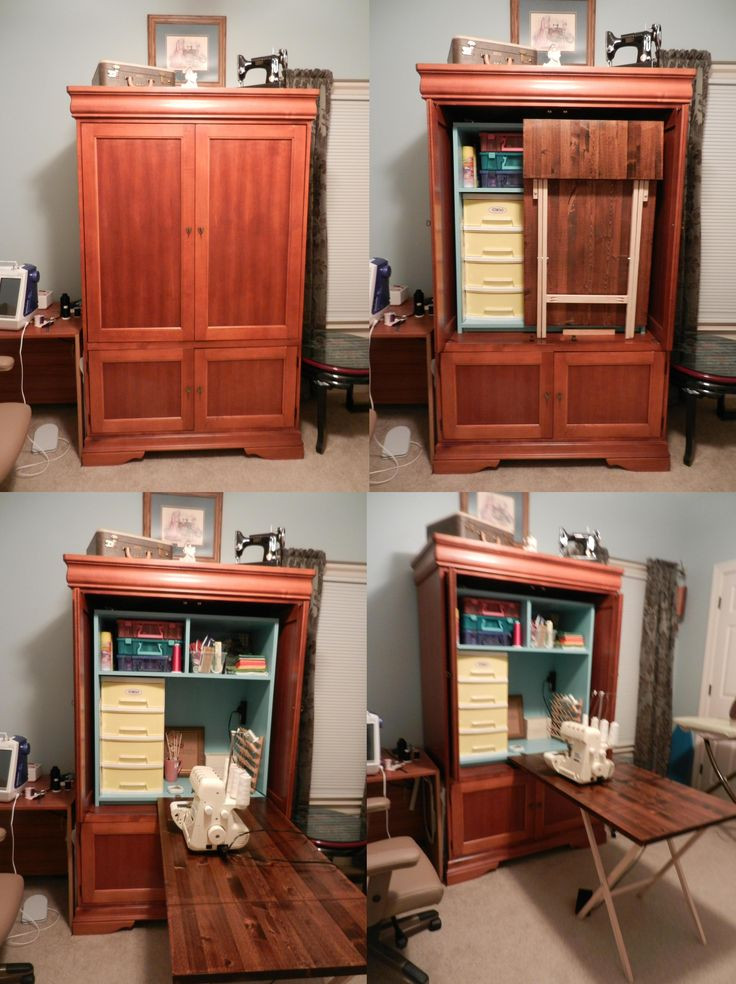 Best ideas about DIY Sewing Cabinet
. Save or Pin Diy Sewing Table With Storage WoodWorking Projects & Plans Now.