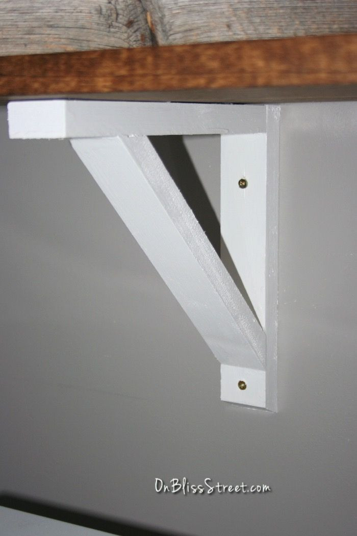 Best ideas about DIY Shelf Bracket Ideas
. Save or Pin White DIY shelf bracket installed onto gray wall Now.