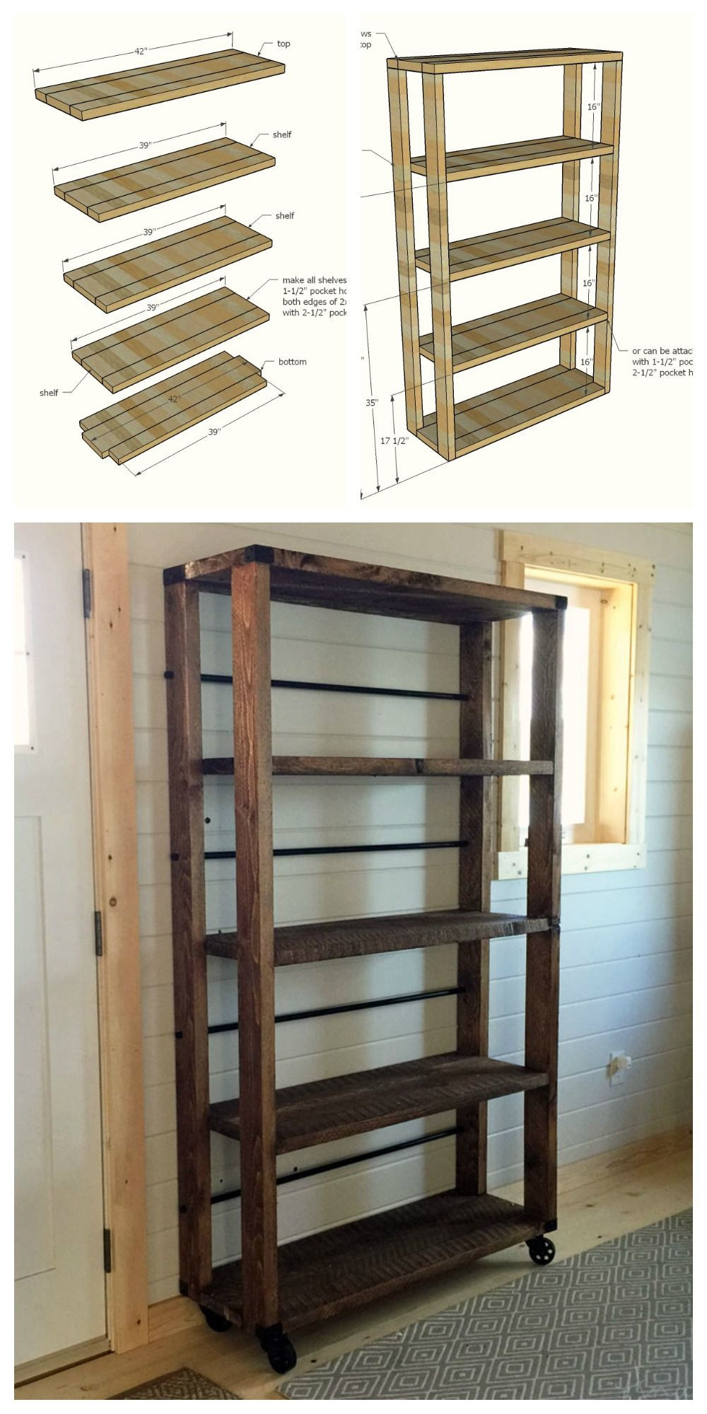 Best ideas about DIY Shelf Plans
. Save or Pin Ana White Build a Reclaimed Wood Rolling Shelf Now.