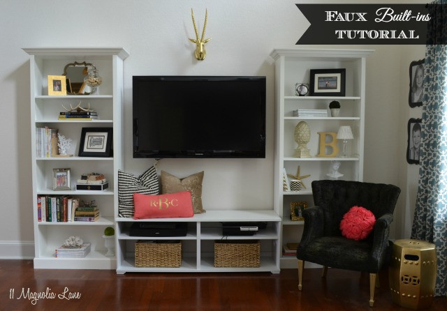 Best ideas about DIY Shelves For Living Room
. Save or Pin "Faux" Built In Living Room Shelves Tutorial Now.