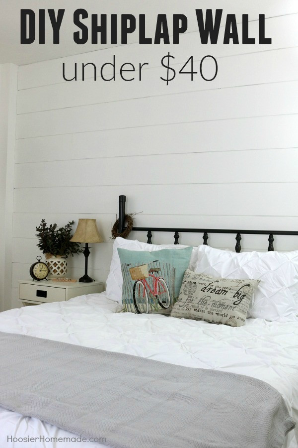 Best ideas about DIY Shiplap Wall . Save or Pin DIY Shiplap Wall for under $40 Hoosier Homemade Now.