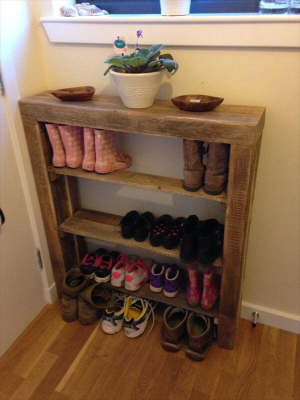 Best ideas about DIY Shoe Organizer
. Save or Pin DIY Reclaimed Pallet Wood Shoe Rack Now.