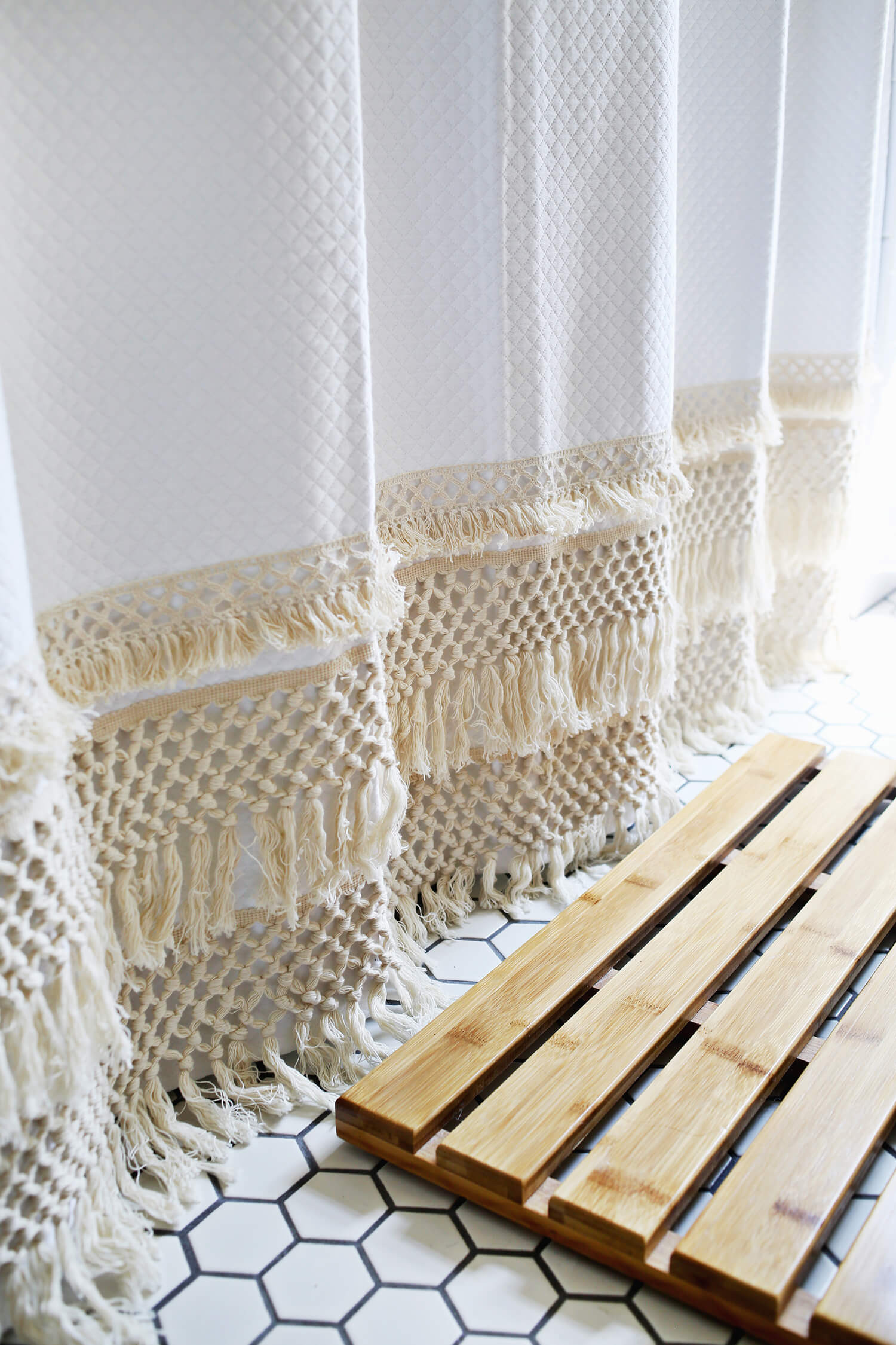 Best ideas about DIY Shower Curtain
. Save or Pin Macrame Shower Curtain DIY – A Beautiful Mess Now.