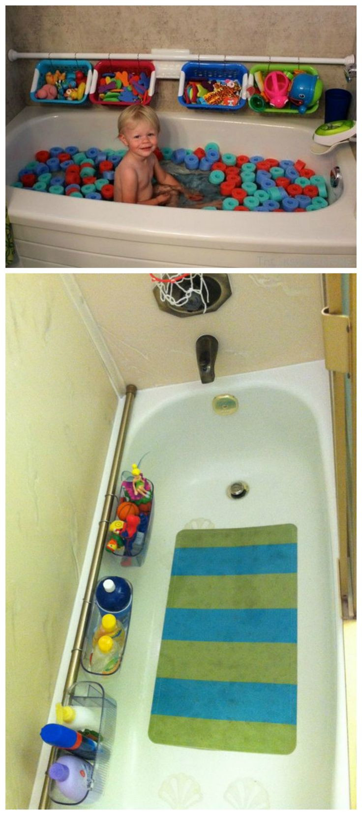 Best ideas about DIY Shower Organizer
. Save or Pin Bathtub Organizer Place the shower curtain rod on the Now.