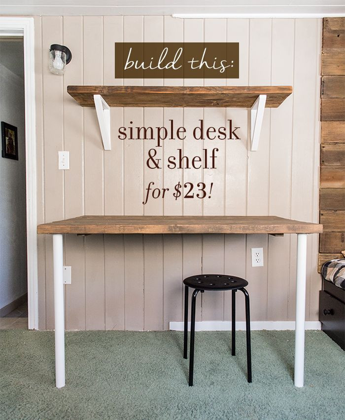 Best ideas about DIY Simple Desk
. Save or Pin Simple DIY Wall Desk Shelf & brackets for under $23 Now.