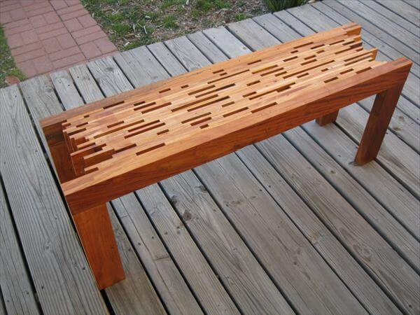 Best ideas about DIY Slat Bench
. Save or Pin DIY Mahogany Pallet Bench Now.