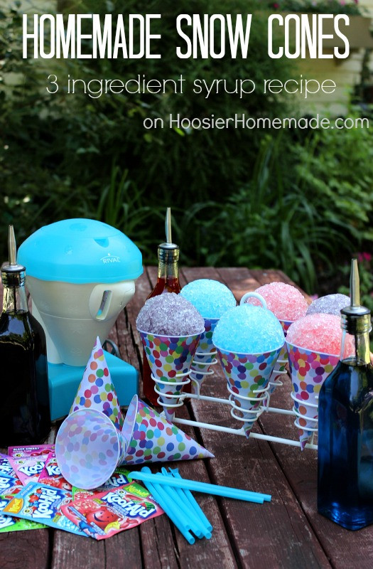 Best ideas about DIY Snow Cone Syrup
. Save or Pin Homemade Snow Cones 3 Ingre nt Syrup Recipe Hoosier Now.