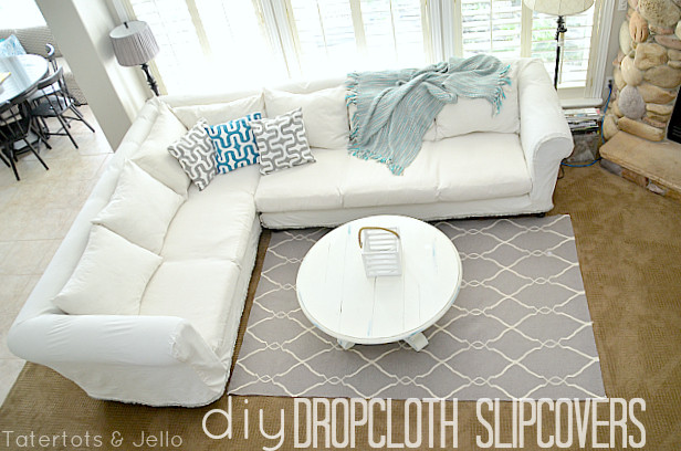 Best ideas about DIY Sofa Cover
. Save or Pin Make a Dropcloth Sofa Sectional Slipcover Tatertots and Now.