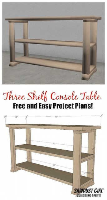 Best ideas about DIY Sofa Table Plans
. Save or Pin Three Shelf Console Table Free Plans Now.