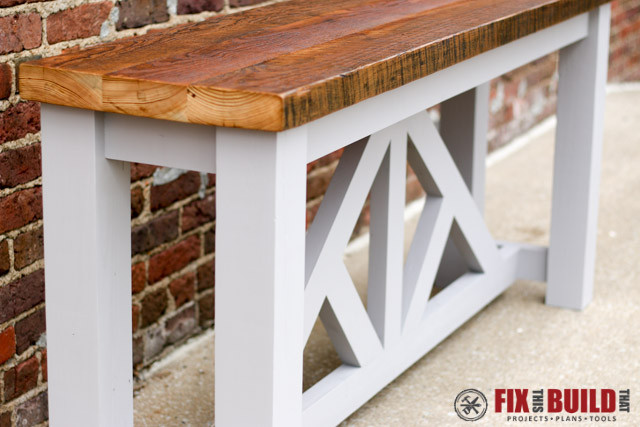 Best ideas about DIY Sofa Table Plans
. Save or Pin DIY Truss Sofa Table Now.