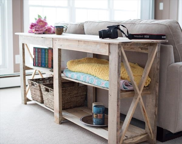 Best ideas about DIY Sofa Table With Storage
. Save or Pin Wooden pallets furniture interior design ideas in country Now.