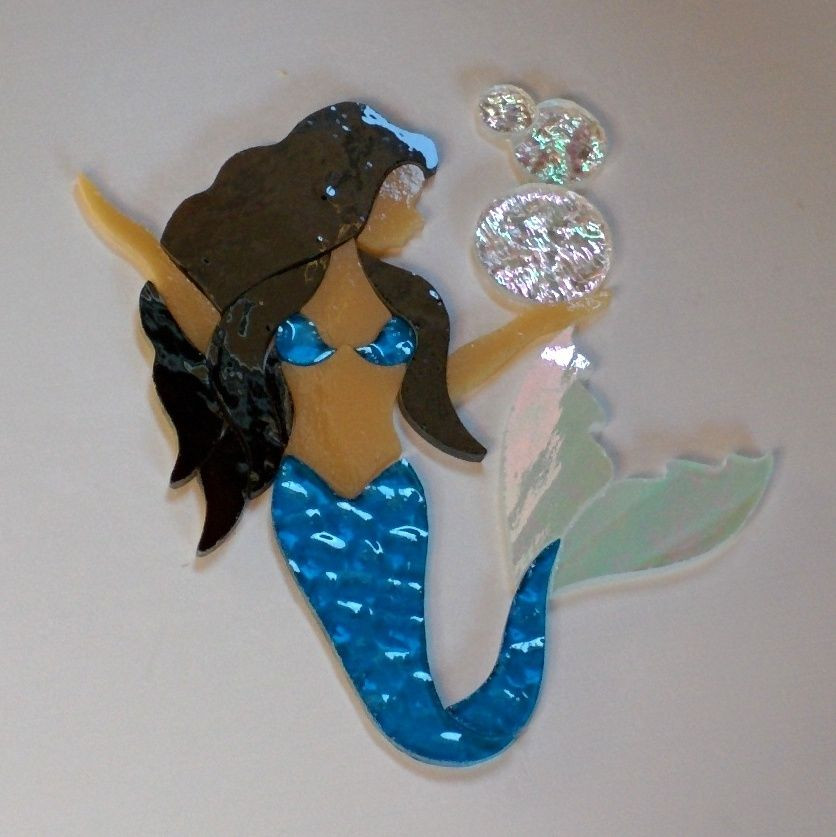Best ideas about DIY Stained Glass Kit
. Save or Pin MERMAID MINIATURE Precut Stained Glass Art Mosaic Inlay Now.