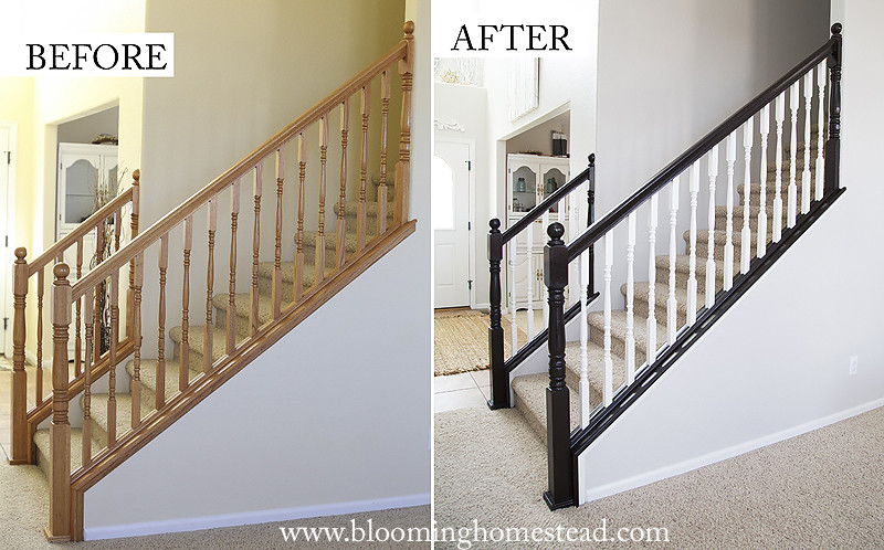 Best ideas about DIY Stair Railing
. Save or Pin DIY Stair Railing Makeover Page 2 of 2 Blooming Homestead Now.