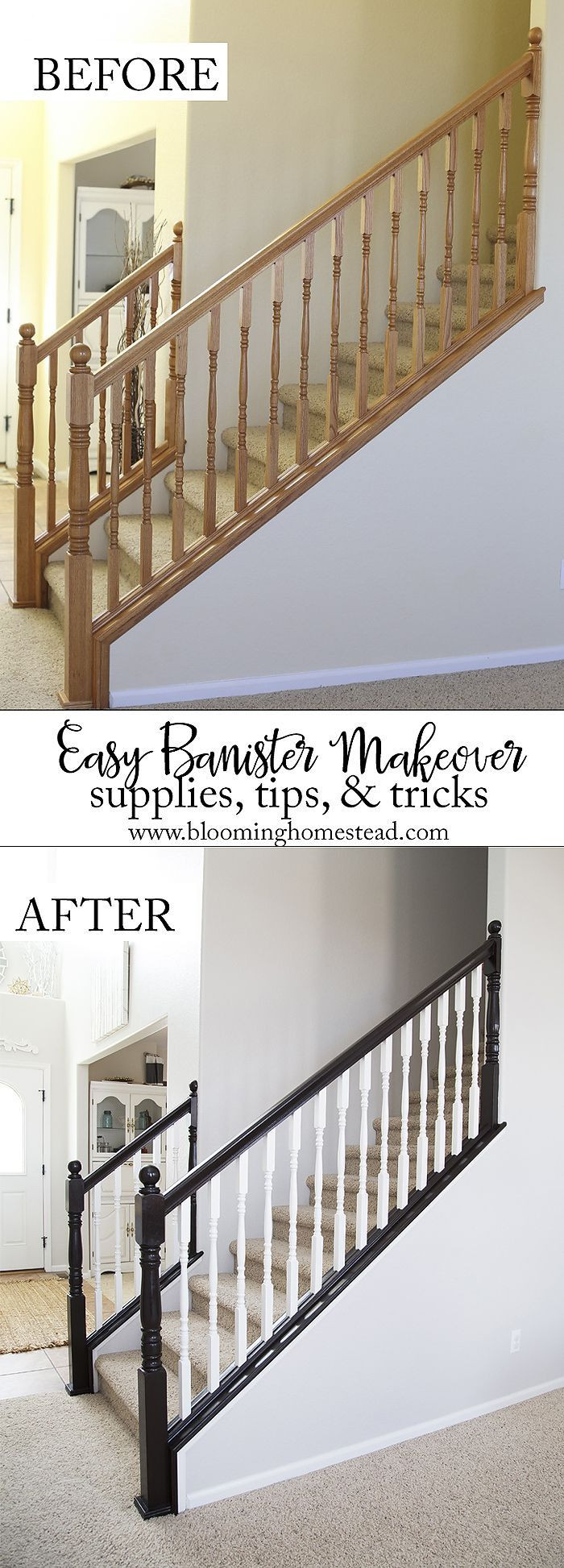 Best ideas about DIY Stair Railings
. Save or Pin DIY Stair Railing Makeover Now.