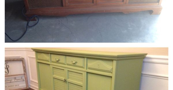 Best ideas about DIY Stereo Cabinet
. Save or Pin Old stereo cabinet repurposed diy buffet green Now.
