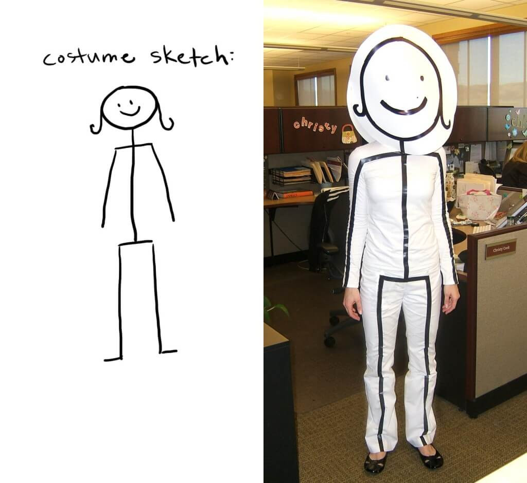 Best ideas about DIY Stick Figure Costume
. Save or Pin 25 Effortlessly Frugal Last Minute Halloween Costumes Now.