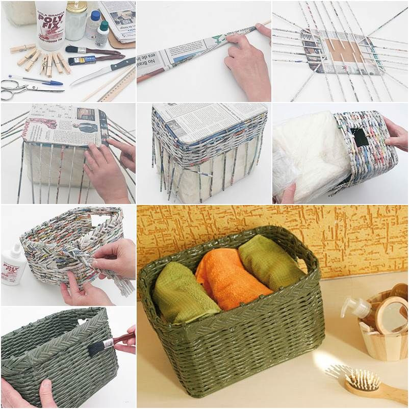 Best ideas about DIY Storage Basket
. Save or Pin DIY How to Weave a Storage Basket from Old Newspaper Now.