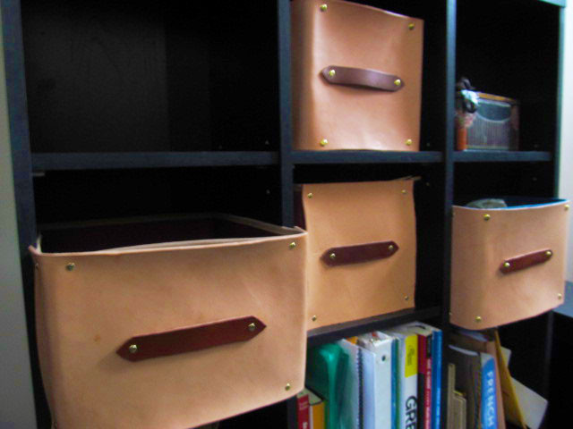 Best ideas about DIY Storage Bins
. Save or Pin DIY Leather Cubby Storage Container Using a Dollar Store Now.