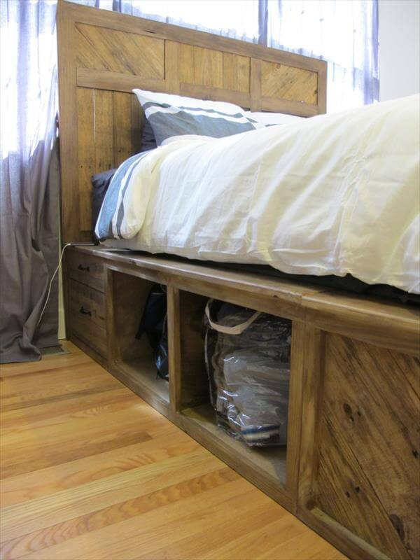 Best ideas about DIY Storage Headboard
. Save or Pin DIY Pallet bed with Storage and Headboard Now.
