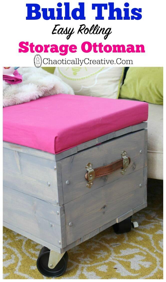 Best ideas about DIY Storage Ottoman
. Save or Pin DIY Rolling Storage Ottoman Chaotically Creative Now.