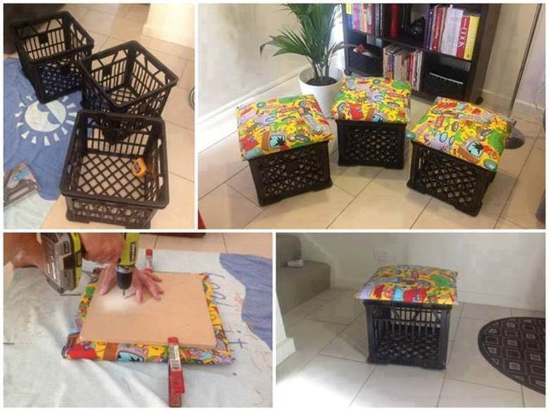 Best ideas about DIY Storage Ottoman Plans
. Save or Pin How to DIY Storage Ottoman from Milk Crate Now.