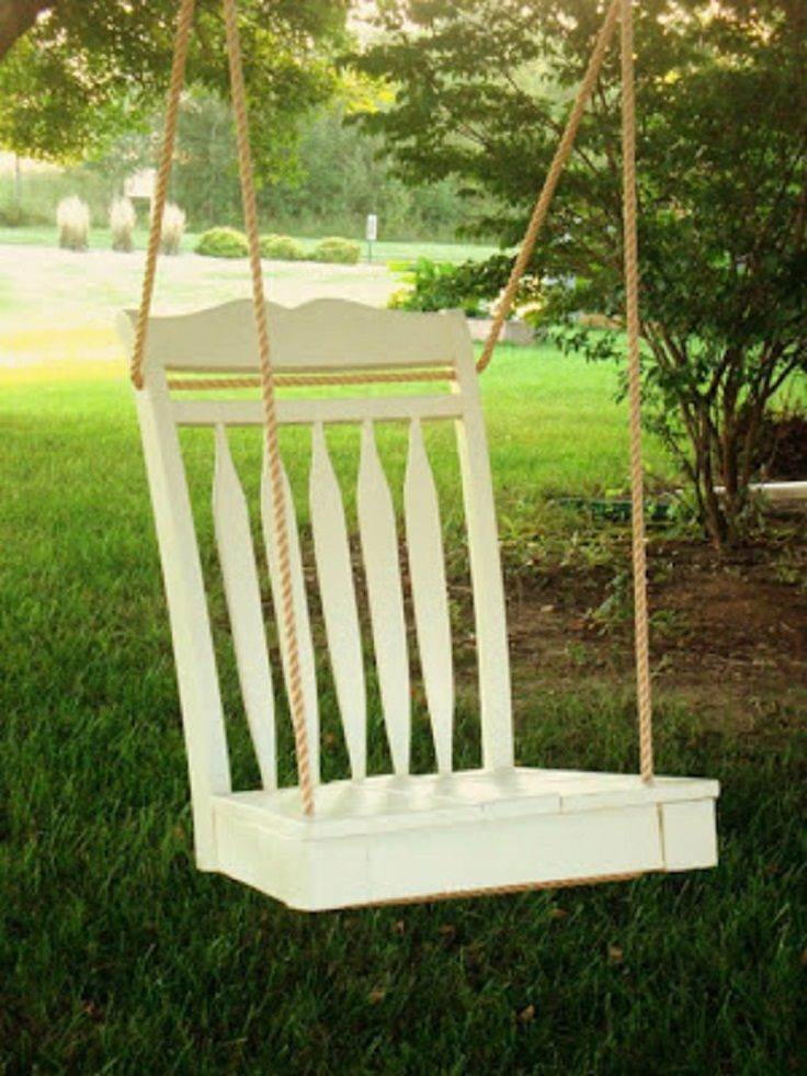 Best ideas about DIY Swing Chair
. Save or Pin DIY Garden Swing Made From Wood Chair Garden Now.