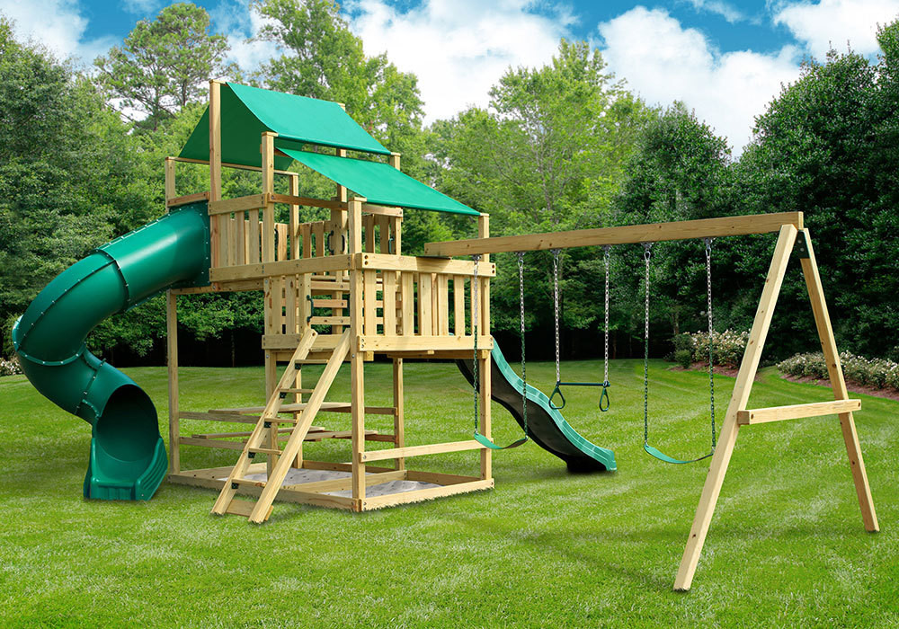 Best ideas about DIY Swing Set
. Save or Pin Frontier Fort with Swing Set DIY Kit SwingSetMall Now.