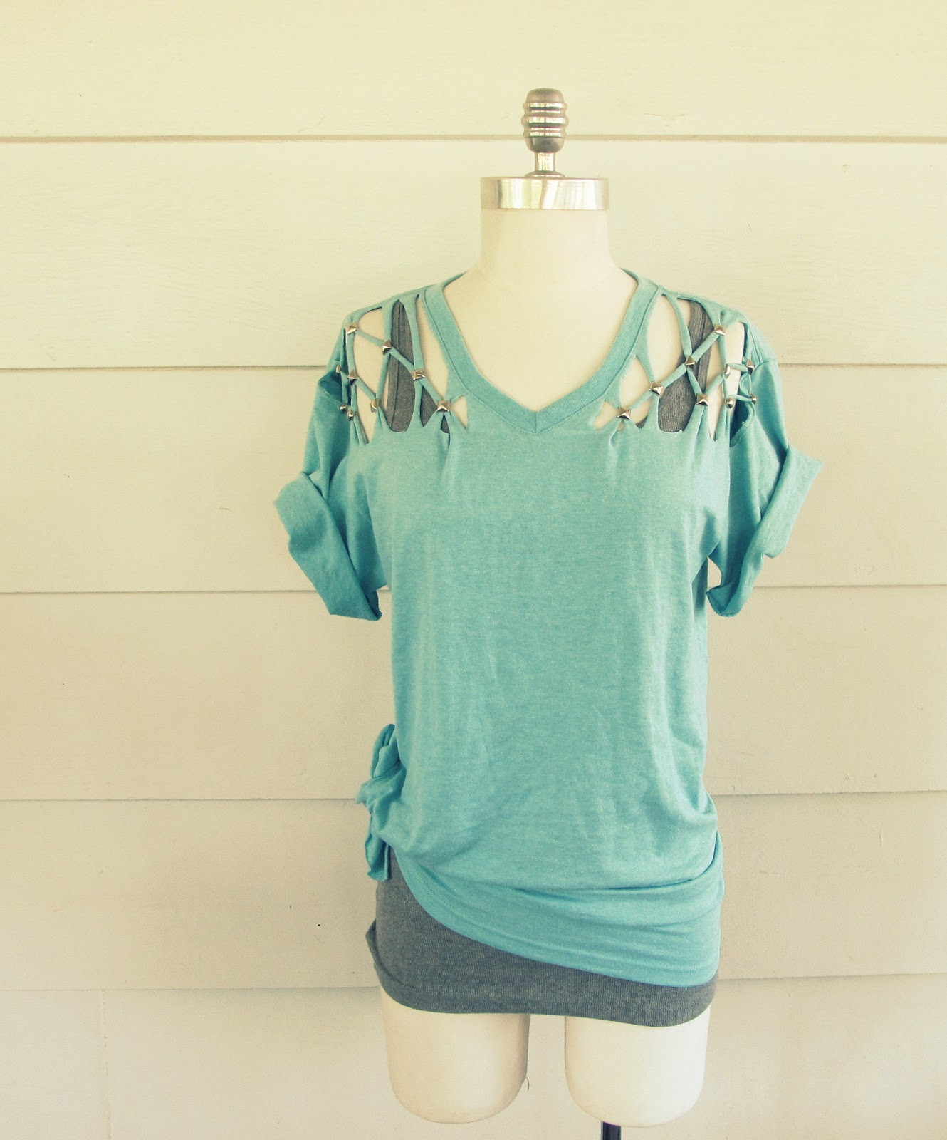 Best ideas about DIY T Shirt
. Save or Pin WobiSobi No Sew Lattice Stud T shirt DIY Now.