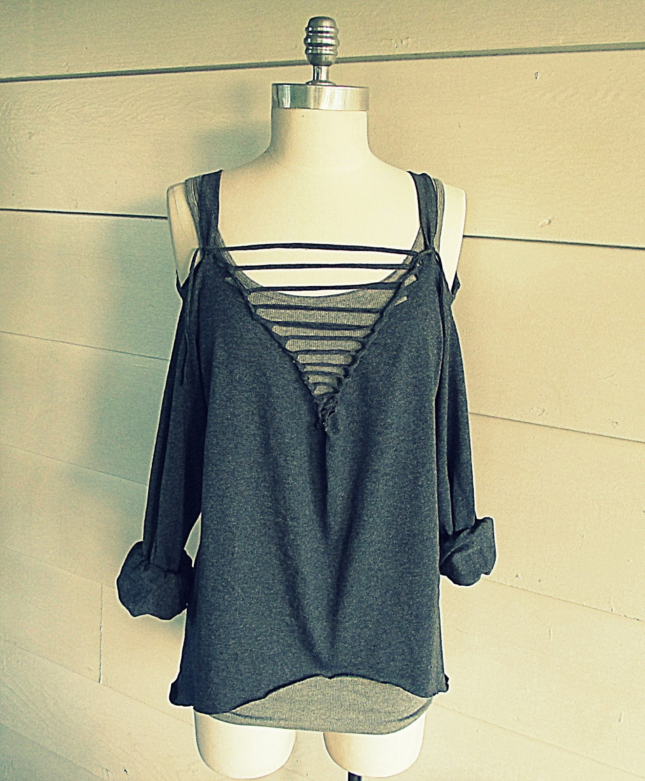 Best ideas about DIY T Shirts Ideas
. Save or Pin WobiSobi f the Shoulder Ladder V neck Tee DIY Now.