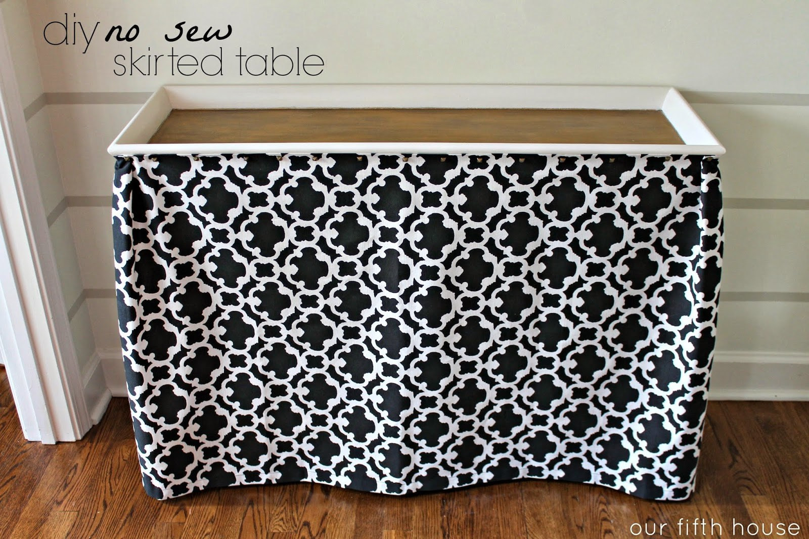 Best ideas about DIY Table Skirt
. Save or Pin diy no sew skirted table Our Fifth House Now.